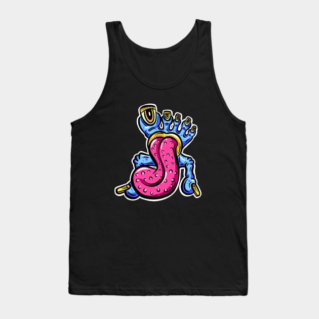 Toes and Tongue Weird Cartoon Monster Tank Top by Squeeb Creative
